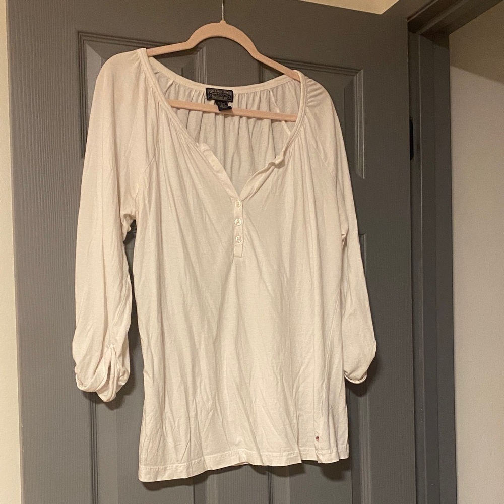 Women's White Polo Jeans Company XL casual Top shirt blouse